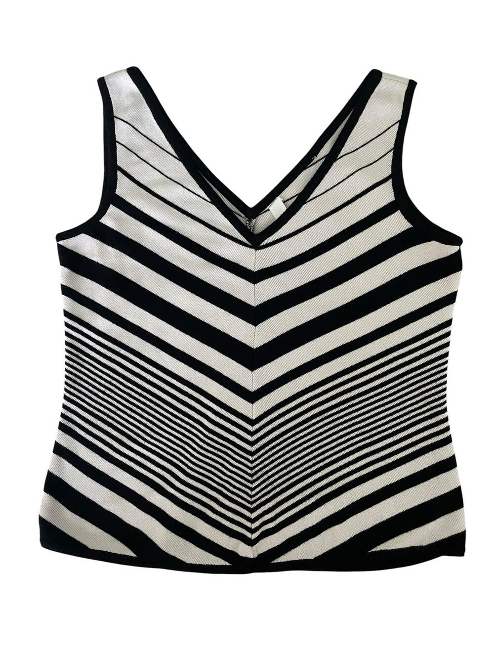 White House Black Market Chevron Striped Knit Tank Top XL